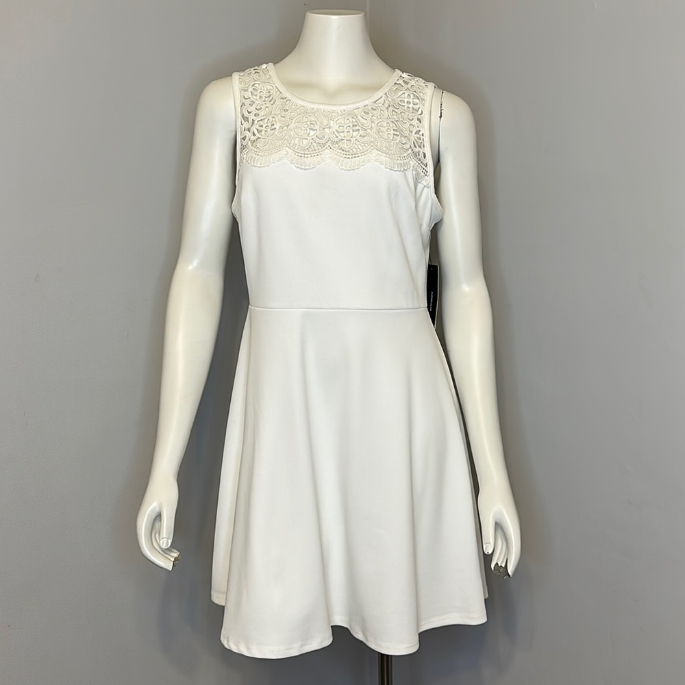 Lulus White Crochet Sleeveless Dress NWT